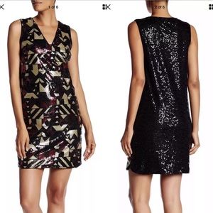SALE! Nicole Miller Pattern Sequin Sheath Dress